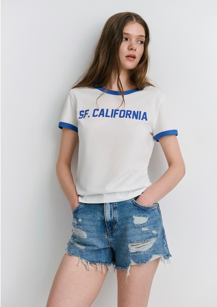 Tyra 90lar Gölgeli Indigo Mavisi Jean Şort 1410011-84398