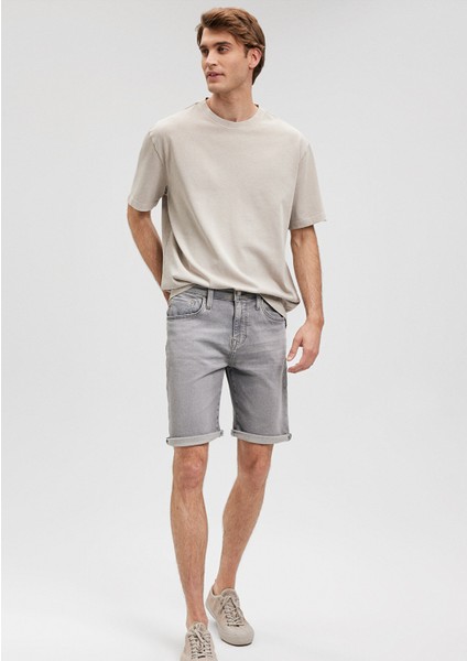 Brian Sporty Açık Gri Jean Şort 0418485151