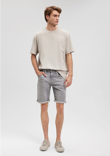 Brian Sporty Açık Gri Jean Şort 0418485151