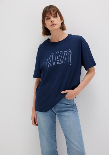 Mavi Logo Baskılı Lacivert Tişört 1611193-70488