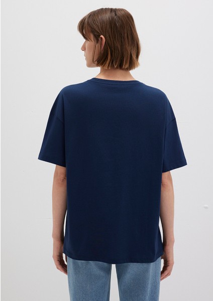 Mavi Logo Baskılı Lacivert Tişört 1611193-70488