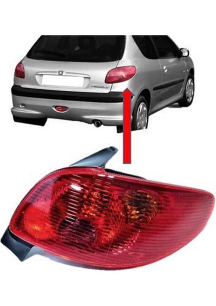 Peugeot 206 (Hb) Sag / Sol Arka Far Stop Duysuz Lambası Takımı 2003-2011 modelleri