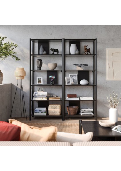 Açık Raf Ünitesi, Siyah, 160X194 cm fiyatları