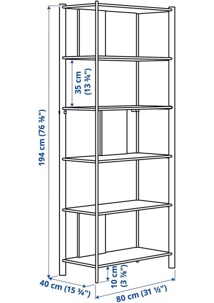 Açık Raf Ünitesi, Siyah, 160X194 cm fırsatları