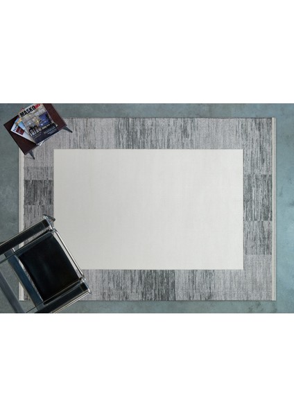 Gri Çerçeveli Modern Etnik Desenli Halı | Makinada Yıkanabilir | Hav Toz Vermez | Leke Tutmayaz | Kaymaz Taban | Dijital Makine Baskı | Salon Yolluk Mutfak Halısı fırsatları