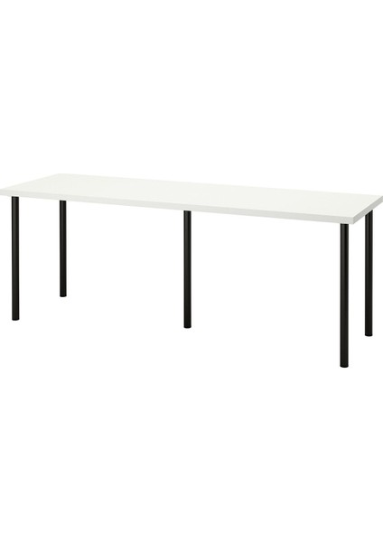 Çalışma Masası, Beyaz-Siyah, 200X60 cm