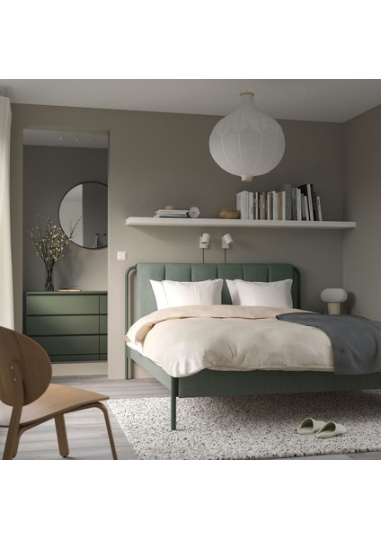 Çift Kişilik Karyola, Gri-Yeşil, 160X200 cm fiyatları