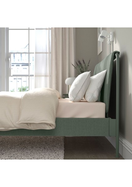 Çift Kişilik Karyola, Gri-Yeşil, 160X200 cm fırsatları