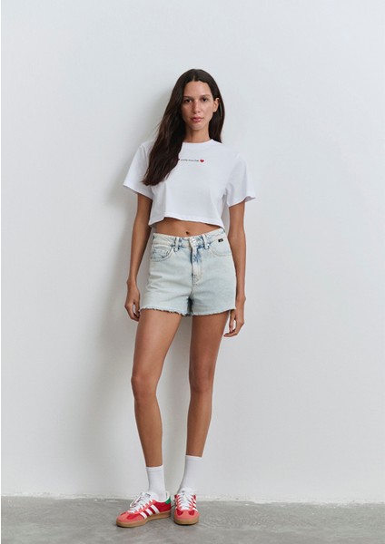 Cherry 90lar Buz Mavi Jean Şort 1410022-84423