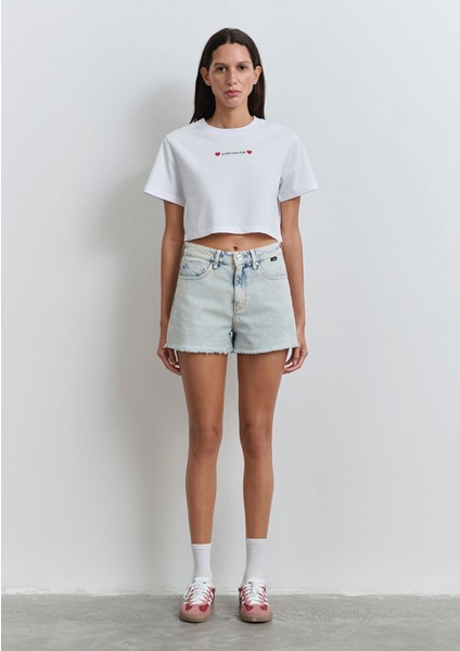 Cherry 90lar Buz Mavi Jean Şort 1410022-84423