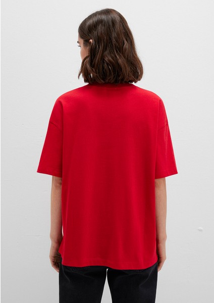 Mavi Logo Baskılı Kırmızı Tişört 1611592-82054