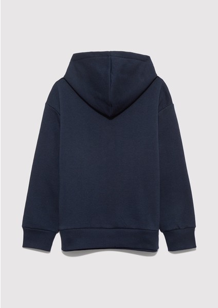 Mavi Logo Baskılı Lacivert Kapüşonlu Sweatshirt 6610110-70490