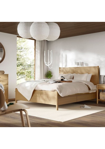 Çift Kişilik Karyola, Meşe Kaplama, 160X200 cm fiyatları