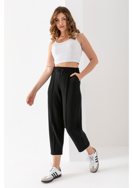 Kadın Modal Balon Model Likralı Pantolon Yumuşak Doku Beli Lastikli Çımalı Bilek Pantolon modelleri