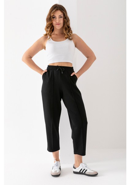 Kadın Modal Balon Model Likralı Pantolon Yumuşak Doku Beli Lastikli Çımalı Bilek Pantolon fırsatları