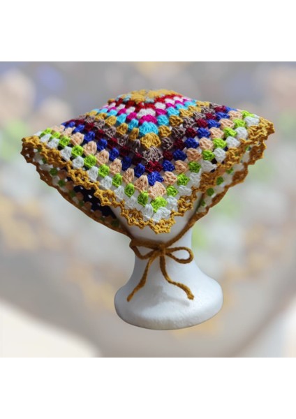Çok Renkli Bohem Örgü Bandana