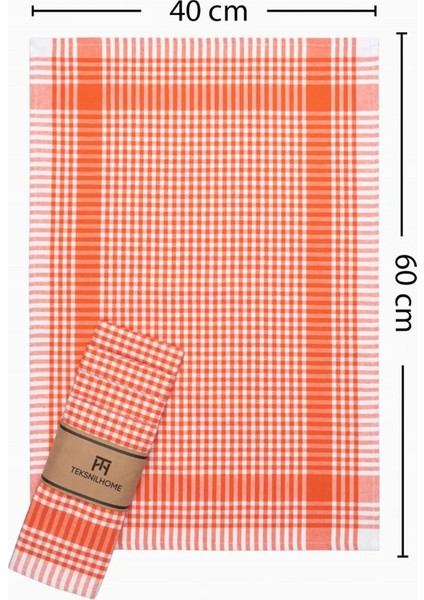 Pamuklu Turuncu Renkli Pötikareli 5 Adet Kurulama Bezi,beslenme Örtüsü,servis Peçetesi 40X60 fiyatları
