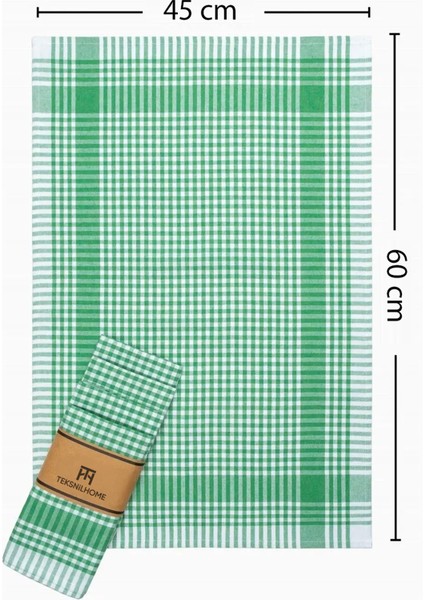 Pamuklu Yeşil Renkli Pötikareli 5 Adet Kurulama Bezi,beslenme Örtüsü,servis Peçetesi 40X60 fiyatları