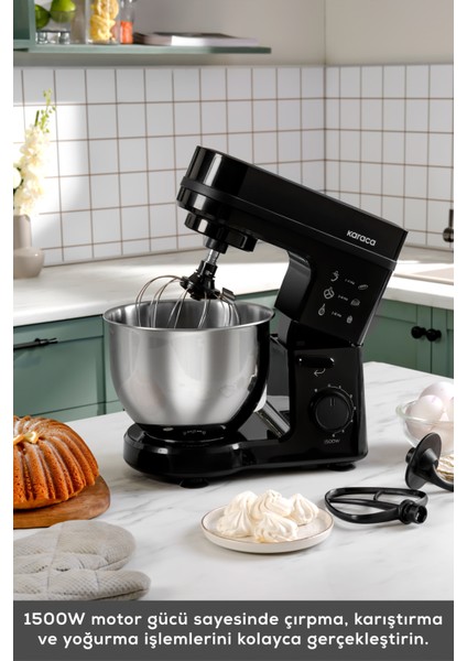 Stand Mikser Siyah 1500W 5l, Güçlü ve Şık Mutfak Gereci fırsatları