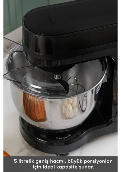 Stand Mikser Siyah 1500W 5l, Güçlü ve Şık Mutfak Gereci