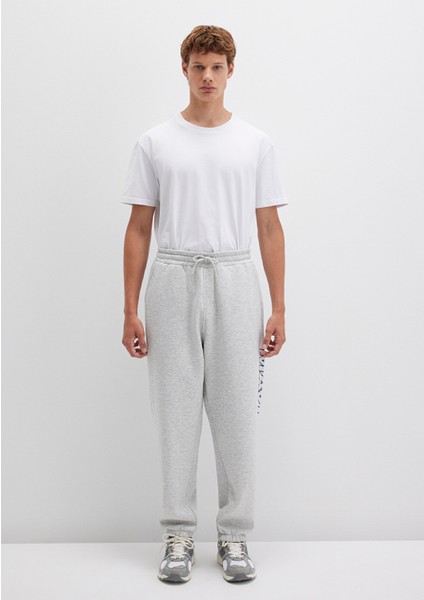 Mavi Logo Baskılı Gri Eşofman Altı 0010208-80196