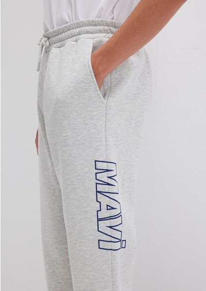 Mavi Logo Baskılı Gri Eşofman Altı 0010208-80196