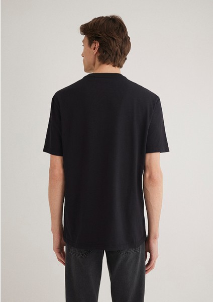 Rick and Morty Baskılı Siyah Tişört 0611683-900