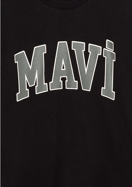 Mavi Logo Baskılı Siyah Tişört 6610030-900