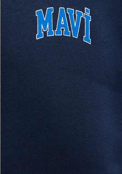 Mavi Logo Baskılı Fermuarlı Lacivert Sweatshirt 0611715-70490