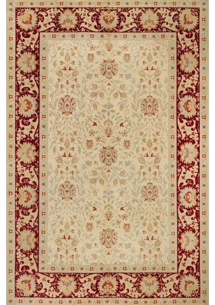 Krem Çiçekli Modern Etnik Desenli Halı | Makinada Yıkanabilir | Hav Toz Vermez | Leke Tutmayaz | Kaymaz Taban | Dijital Makine Baskı | Salon Yolluk Mutfak Halısı