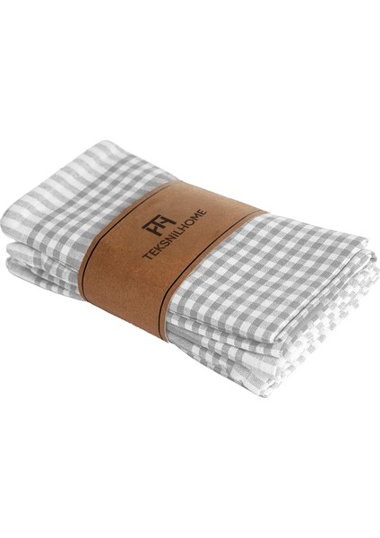 Pamuklu Gri Renkli Pötikareli 5 Adet Kurulama Bezi,beslenme Örtüsü,servis Peçetesi 40X60 fiyatları