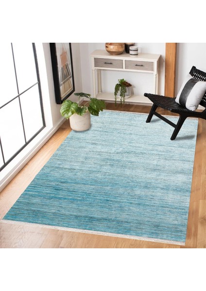 Mavi Düz Modern Etnik Desenli Halı | Makinada Yıkanabilir | Hav Toz Vermez | Leke Tutmayaz | Kaymaz Taban | Dijital Makine Baskı | Salon Yolluk Mutfak Halısı modelleri