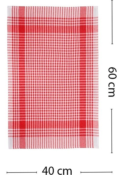 Pamuklu Kırmızı Renkli Pötikareli 5 Adet Kurulama Bezi,beslenme Örtüsü,servis Peçetesi 40X60 fiyatları