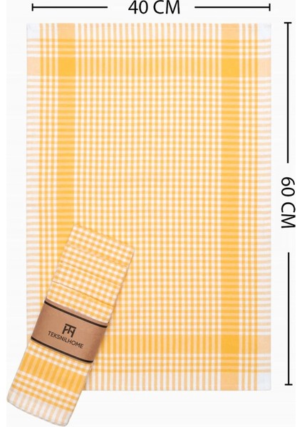 Pamuklu Sarı Renkli Pötikareli 5 Adet Kurulama Bezi,beslenme Örtüsü,servis Peçetesi 40X60 fiyatları