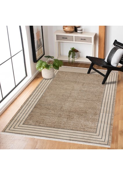 Krem Çerçeveli Modern Etnik Desenli Halı | Makinada Yıkanabilir | Hav Toz Vermez | Leke Tutmayaz | Kaymaz Taban | Dijital Makine Baskı | Salon Yolluk Mutfak Halısı fiyatları