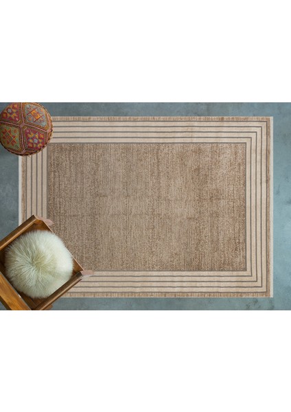 Krem Çerçeveli Modern Etnik Desenli Halı | Makinada Yıkanabilir | Hav Toz Vermez | Leke Tutmayaz | Kaymaz Taban | Dijital Makine Baskı | Salon Yolluk Mutfak Halısı modelleri