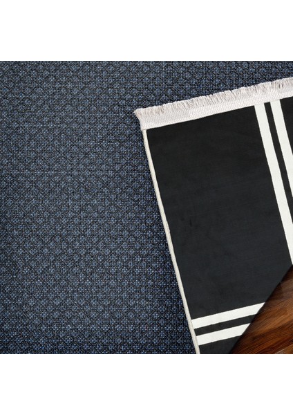 Siyah Çerçeveli Modern Etnik Desenli Halı | Makinada Yıkanabilir | Hav Toz Vermez | Leke Tutmayaz | Kaymaz Taban | Dijital Makine Baskı | Salon Yolluk Mutfak Halısı fırsatları