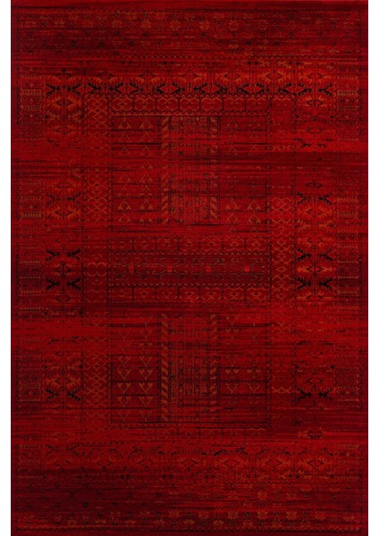 Kırmızı Etnik Modern Etnik Desenli Halı | Makinada Yıkanabilir | Hav Toz Vermez | Leke Tutmayaz | Kaymaz Taban | Dijital Makine Baskı | Salon Yolluk Mutfak Halısı