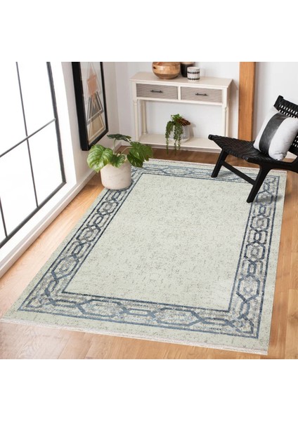 Gri Çerçeveli Modern Etnik Desenli Halı | Makinada Yıkanabilir | Hav Toz Vermez | Leke Tutmayaz | Kaymaz Taban | Dijital Makine Baskı | Salon Yolluk Mutfak Halısı modelleri
