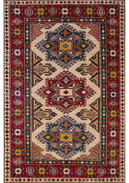 Bordo Madalyon Modern Etnik Desenli Halı | Makinada Yıkanabilir | Hav Toz Vermez | Leke Tutmayaz | Kaymaz Taban | Dijital Makine Baskı | Salon Yolluk Mutfak Halısı