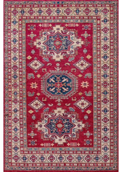 Kırmızı Madalyon Modern Etnik Desenli Halı | Makinada Yıkanabilir | Hav Toz Vermez | Leke Tutmayaz | Kaymaz Taban | Dijital Makine Baskı | Salon Yolluk Mutfak Halısı