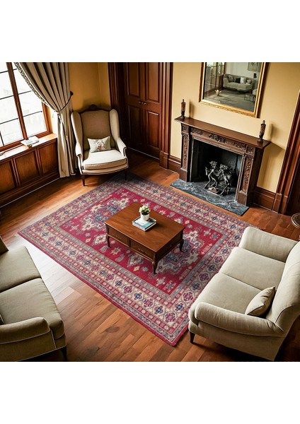 Kırmızı Madalyon Modern Etnik Desenli Halı | Makinada Yıkanabilir | Hav Toz Vermez | Leke Tutmayaz | Kaymaz Taban | Dijital Makine Baskı | Salon Yolluk Mutfak Halısı fiyatları