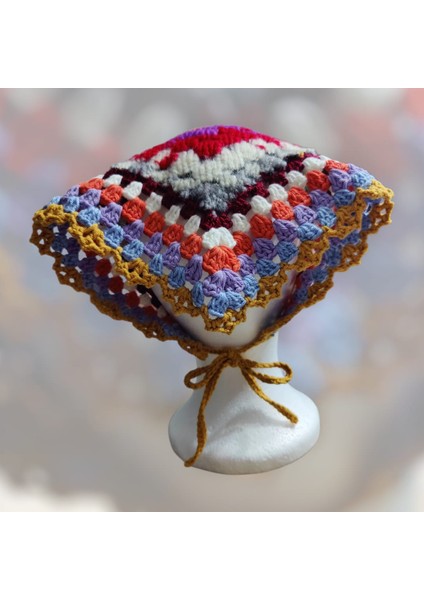 Çok Renkli Bohem Örgü Bandana