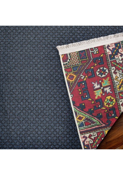 Kırmızı Göbekli Modern Etnik Desenli Halı | Makinada Yıkanabilir | Hav Toz Vermez | Leke Tutmayaz | Kaymaz Taban | Dijital Makine Baskı | Salon Yolluk Mutfak Halısı fırsatları