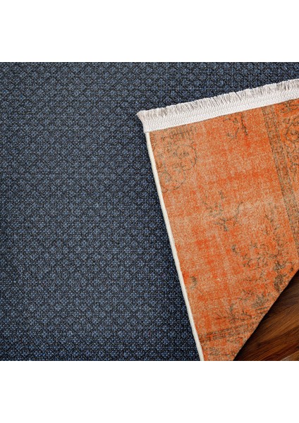 Turuncu Göbekli Modern Etnik Desenli Halı | Makinada Yıkanabilir | Hav Toz Vermez | Leke Tutmayaz | Kaymaz Taban | Dijital Makine Baskı | Salon Yolluk Mutfak Halısı fırsatları