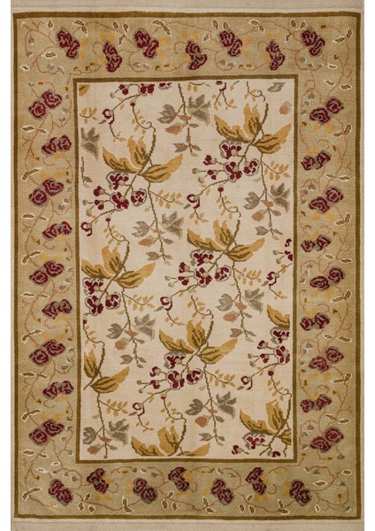 Krem Bordürlü Modern Etnik Desenli Halı | Makinada Yıkanabilir | Hav Toz Vermez | Leke Tutmayaz | Kaymaz Taban | Dijital Makine Baskı | Salon Yolluk Mutfak Halısı