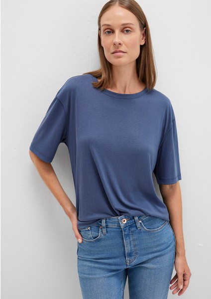 Lacivert TENCEL TM Modal Basic Tişört 1611897-70487