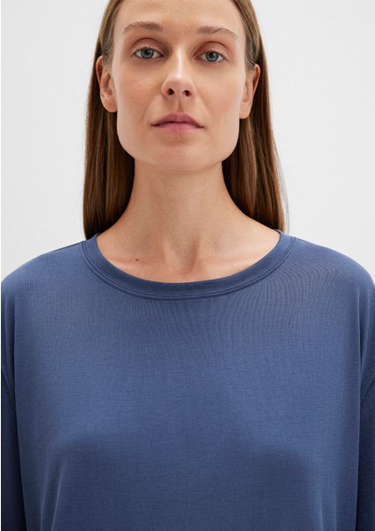 Lacivert TENCEL TM Modal Basic Tişört 1611897-70487