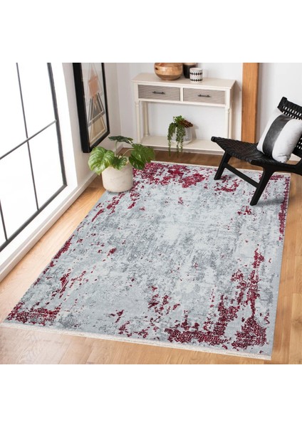 Kırmızı Soyut Modern Etnik Desenli Halı | Makinada Yıkanabilir | Hav Toz Vermez | Leke Tutmayaz | Kaymaz Taban | Dijital Makine Baskı | Salon Yolluk Mutfak Halısı fiyatları