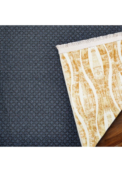 Sarı Geometrik Modern Etnik Desenli Halı | Makinada Yıkanabilir | Hav Toz Vermez | Leke Tutmayaz | Kaymaz Taban | Dijital Makine Baskı | Salon Yolluk Mutfak Halısı fırsatları